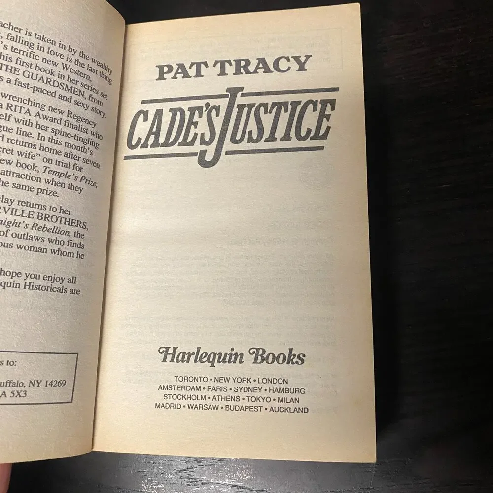 Cade's Justice by Pat Tracy (1997, Mass Market)